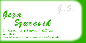 geza szurcsik business card